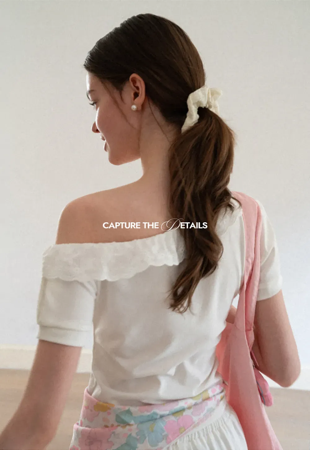 Asymmetrical Lace Trim Off Shoulder T Shirt