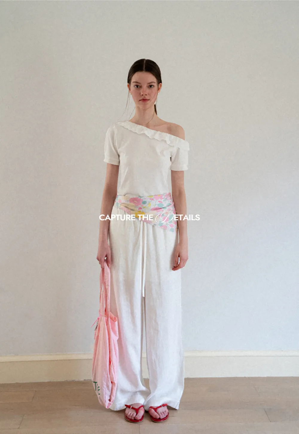 Asymmetrical Lace Trim Off Shoulder T Shirt