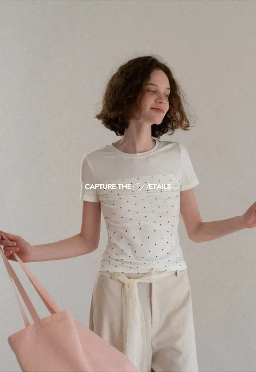 Polka Dot Mesh Panel Short Sleeve T Shirt