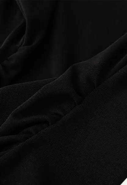 Asymmetrical Ruffled Neck Short Sleeve T Shirt