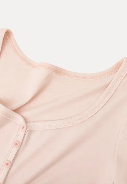 Square Neck Short Sleeve Knit T Shirt