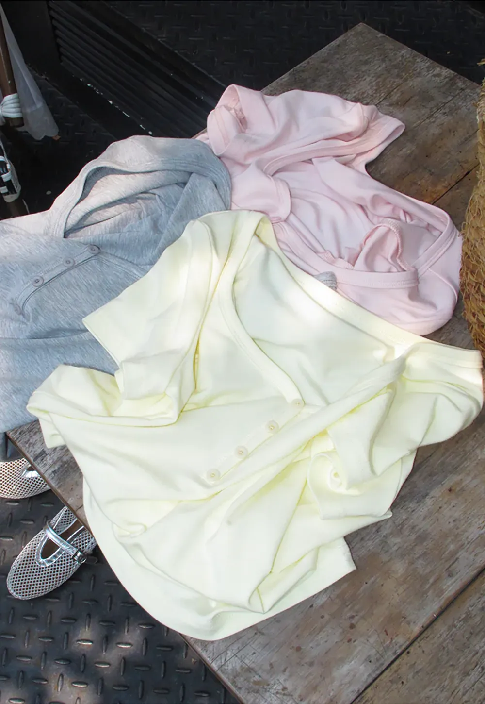 Square Neck Short Sleeve Knit T Shirt