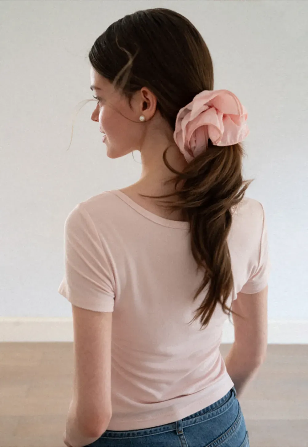 Square Neck Short Sleeve Knit T Shirt