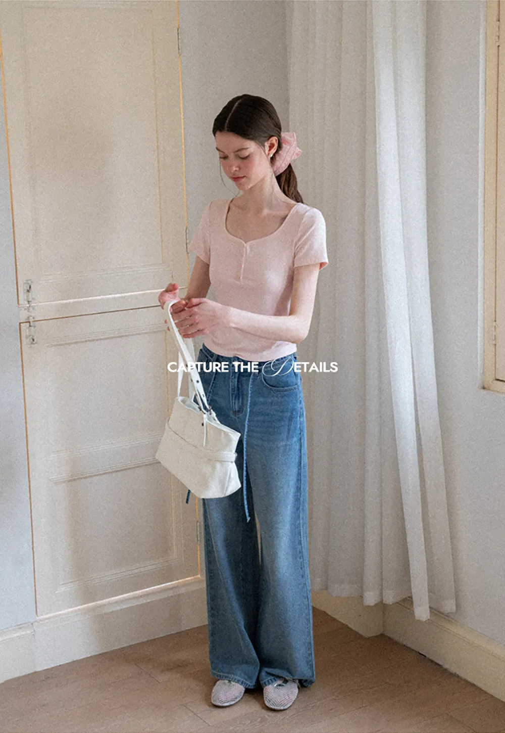 Square Neck Short Sleeve Knit T Shirt