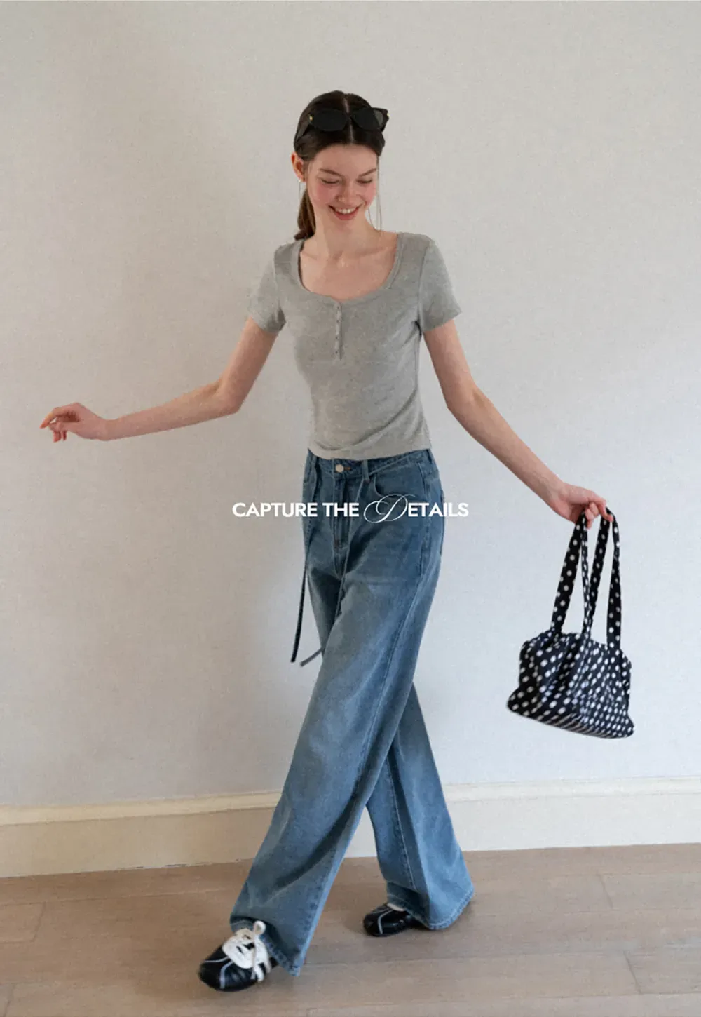 Square Neck Short Sleeve Knit T Shirt