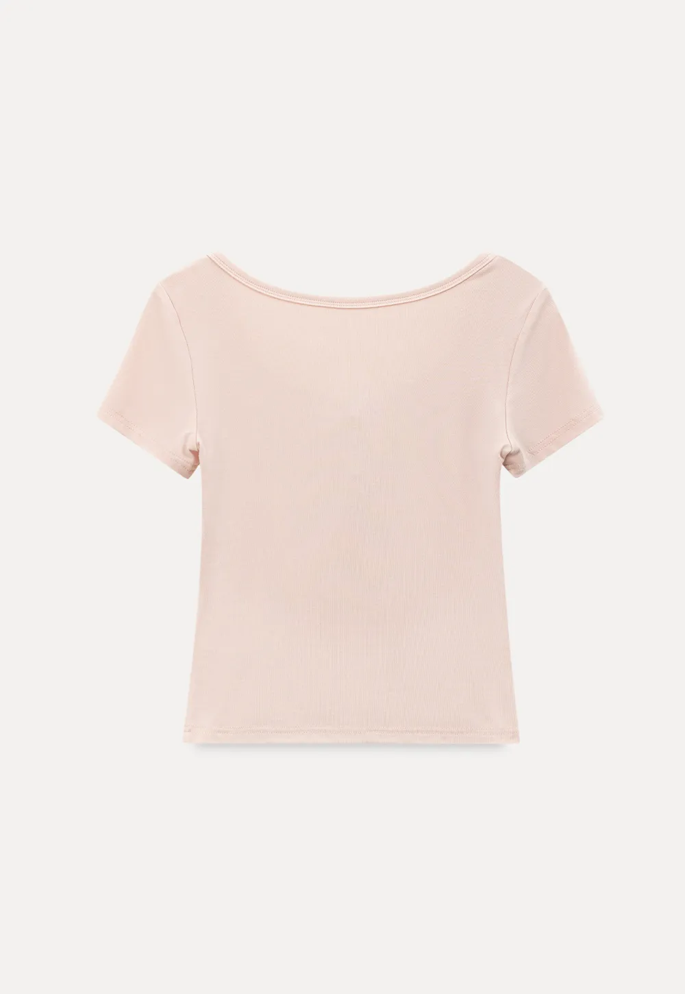 Square Neck Short Sleeve Knit T Shirt