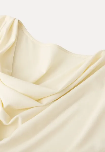 Cowl Neck Button Front Short Sleeve Tshirt