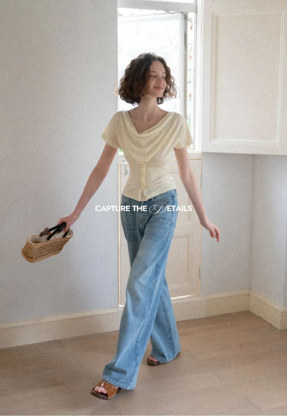 Cowl Neck Button Front Short Sleeve Tshirt