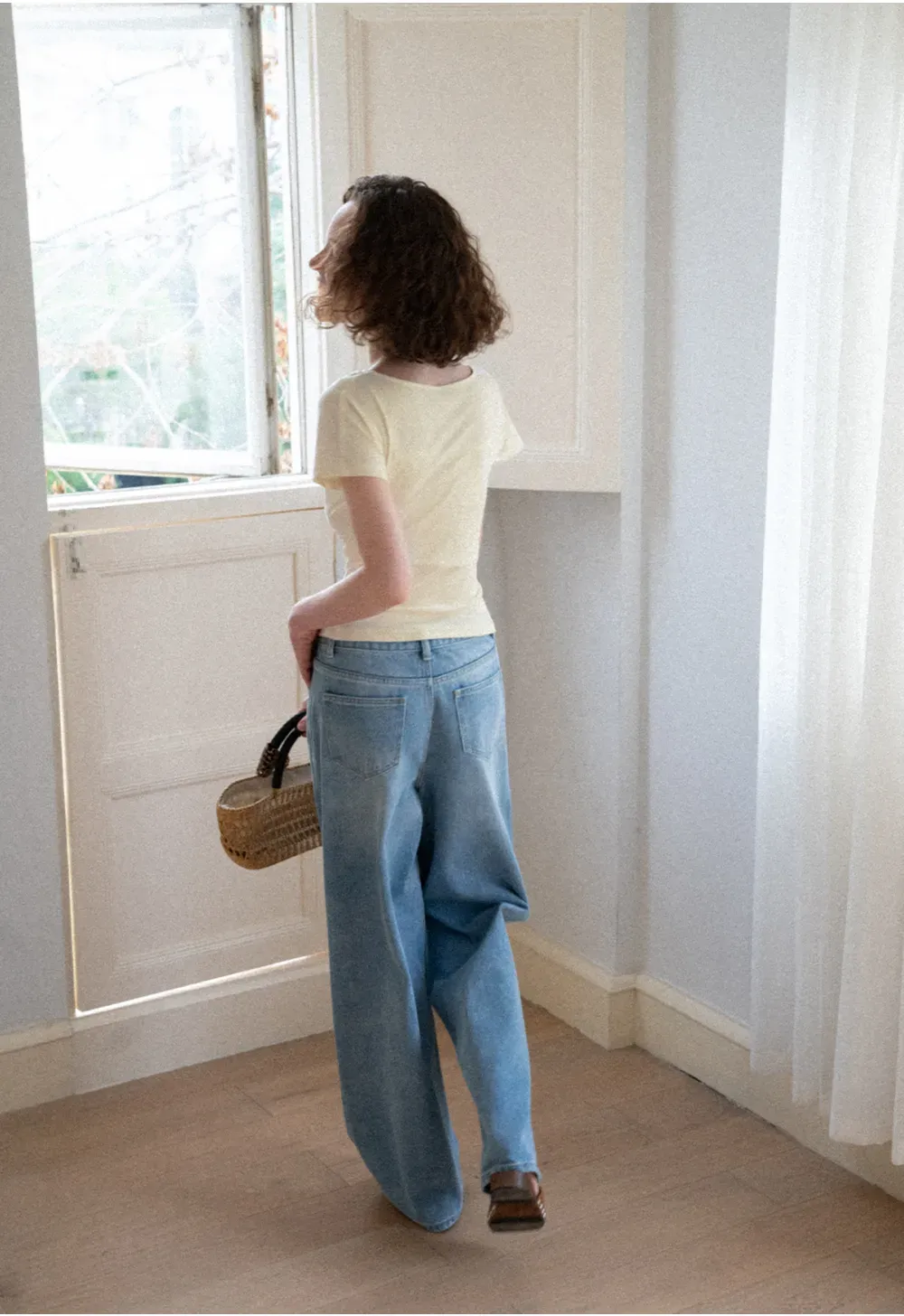 Cowl Neck Button Front Short Sleeve Tshirt