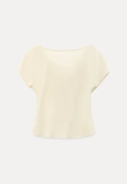 Cowl Neck Button Front Short Sleeve Tshirt