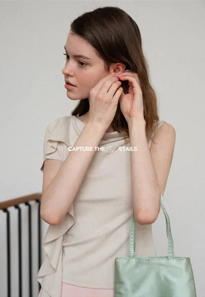 Asymmetrical Draped Cowl Neck Sleeveless Top