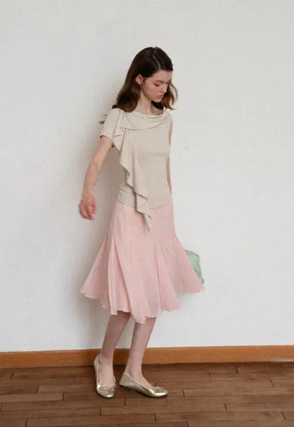 Asymmetrical Draped Cowl Neck Sleeveless Top