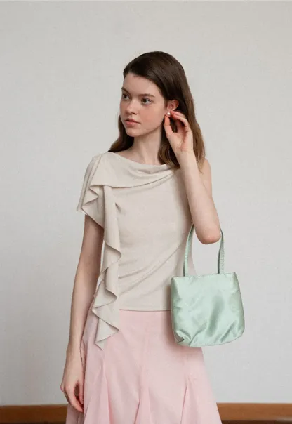 Asymmetrical Draped Cowl Neck Sleeveless Top