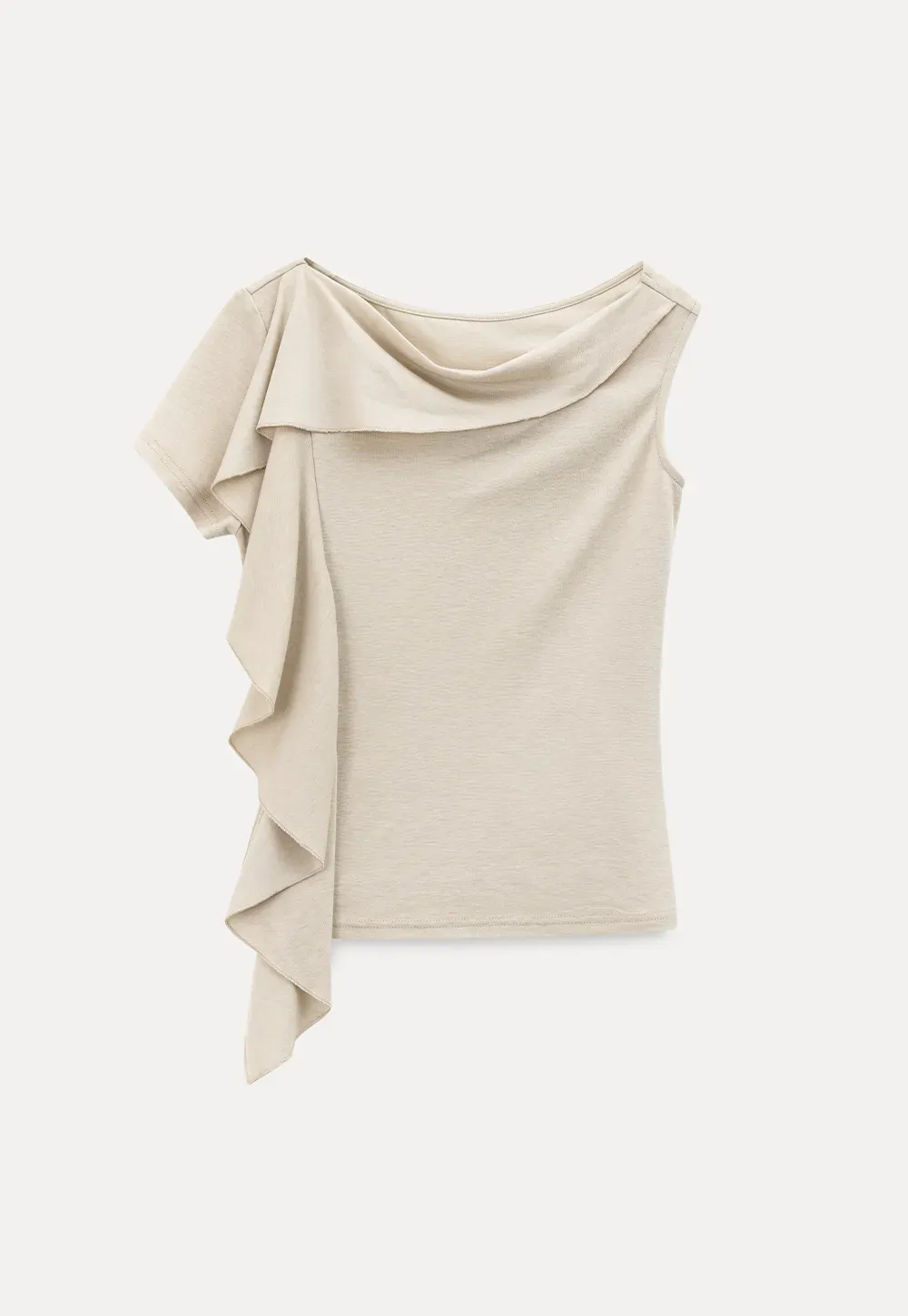 Asymmetrical Draped Cowl Neck Sleeveless Top