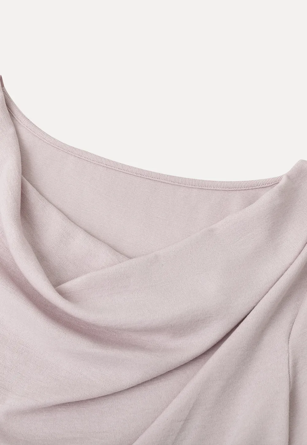 Asymmetrical Draped Neckline Short Sleeve Top