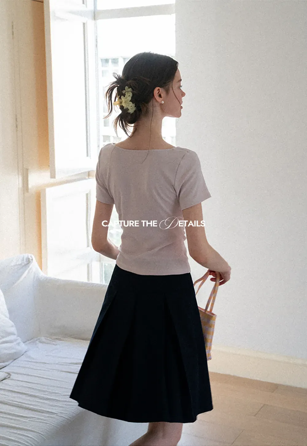 Asymmetrical Draped Neckline Short Sleeve Top