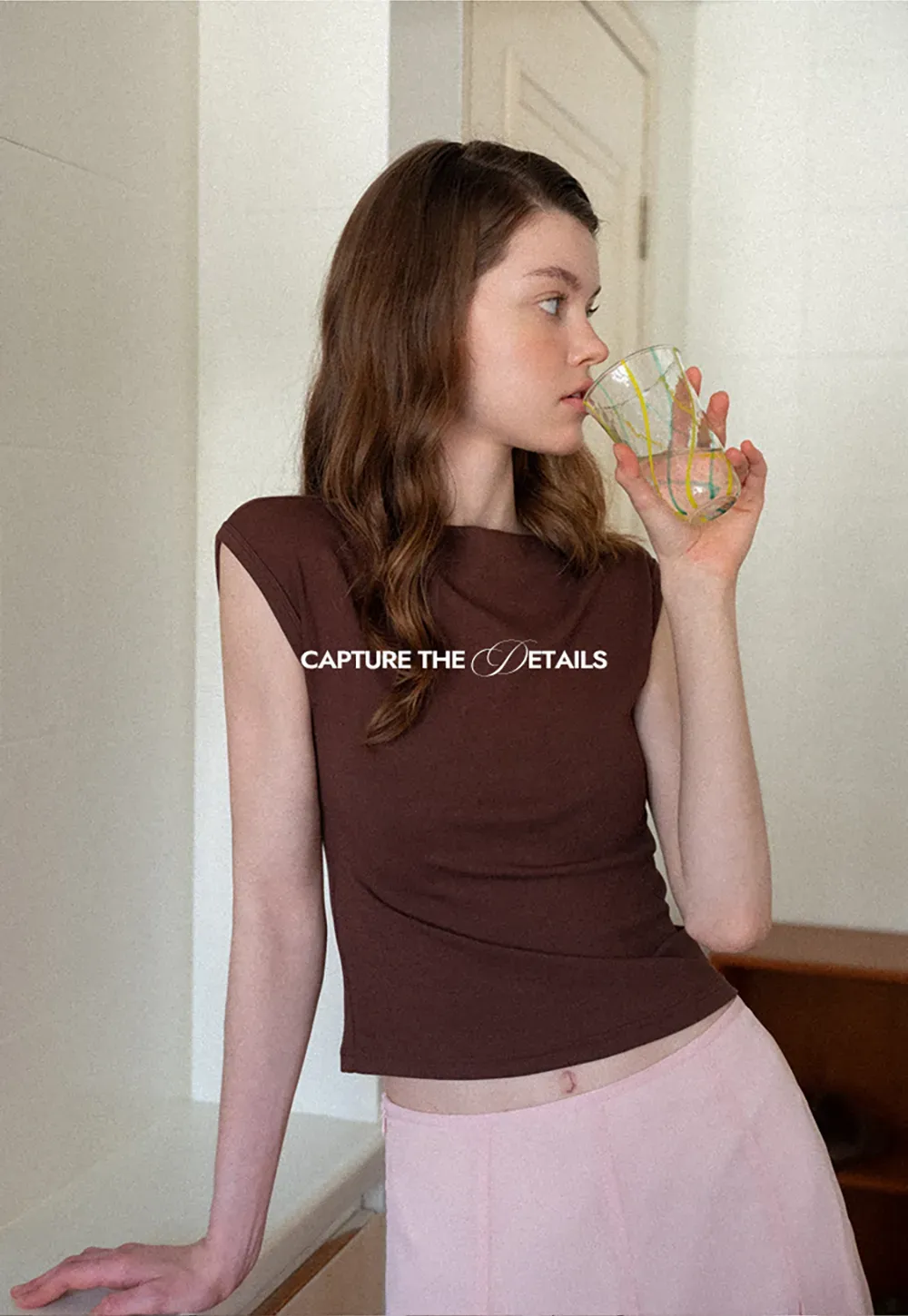 Off Shoulder Cap Sleeve Fitted Tshirt