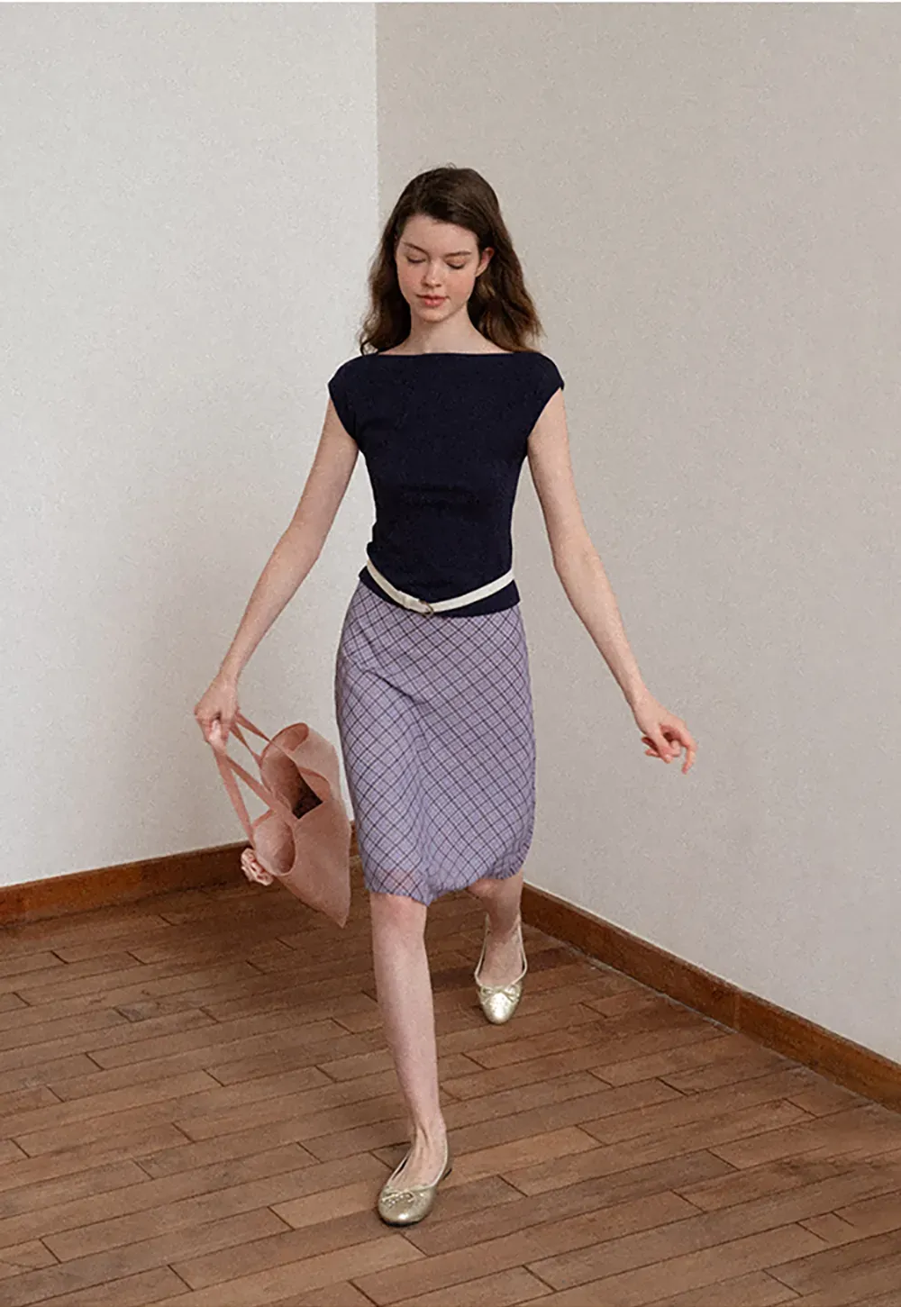 Off Shoulder Cap Sleeve Fitted Tshirt