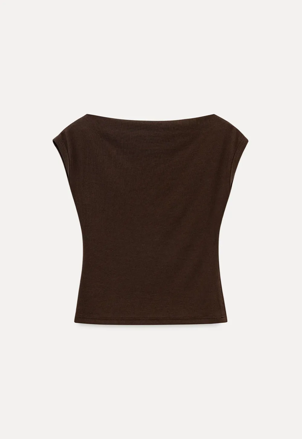 Off Shoulder Cap Sleeve Fitted Tshirt