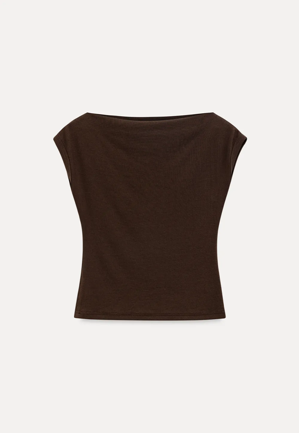 Off Shoulder Cap Sleeve Fitted Tshirt