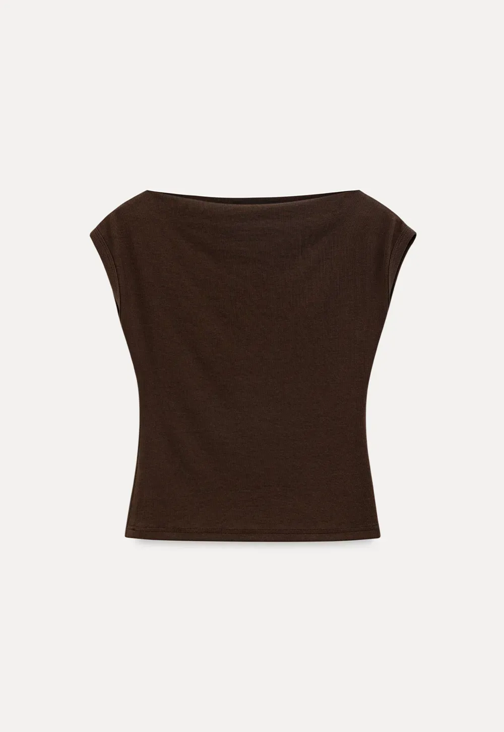 Off Shoulder Cap Sleeve Fitted Tshirt