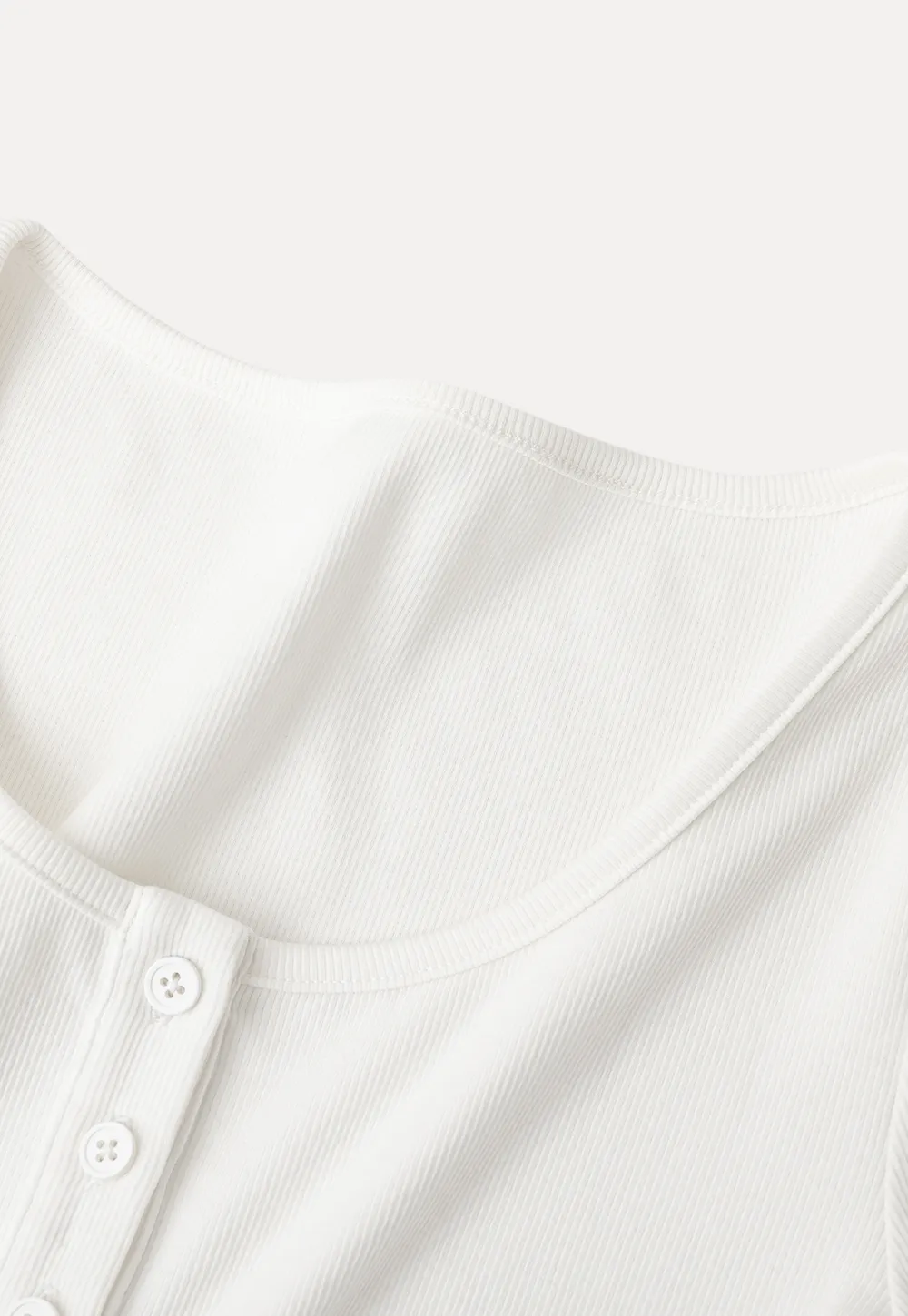 Round Neck Short Sleeve T Shirt With Front Placket Detail