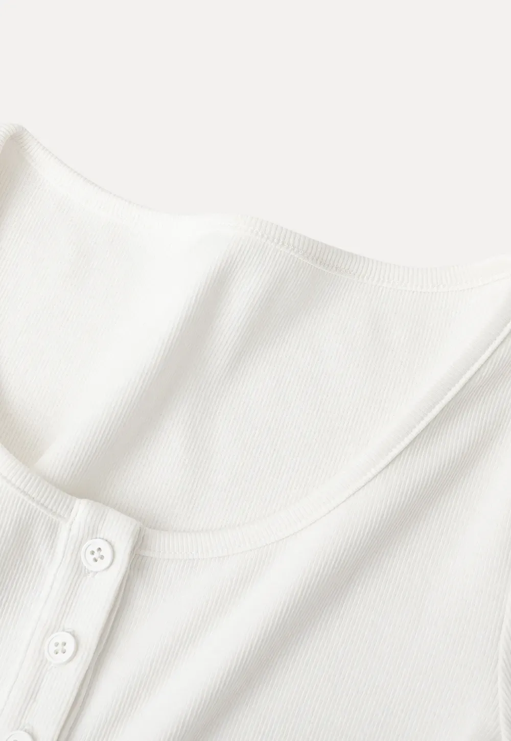 Round Neck Short Sleeve T Shirt With Front Placket Detail