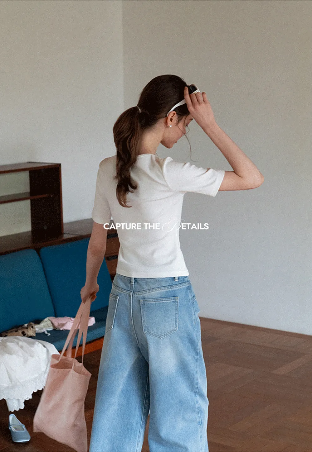 Round Neck Short Sleeve T Shirt With Front Placket Detail