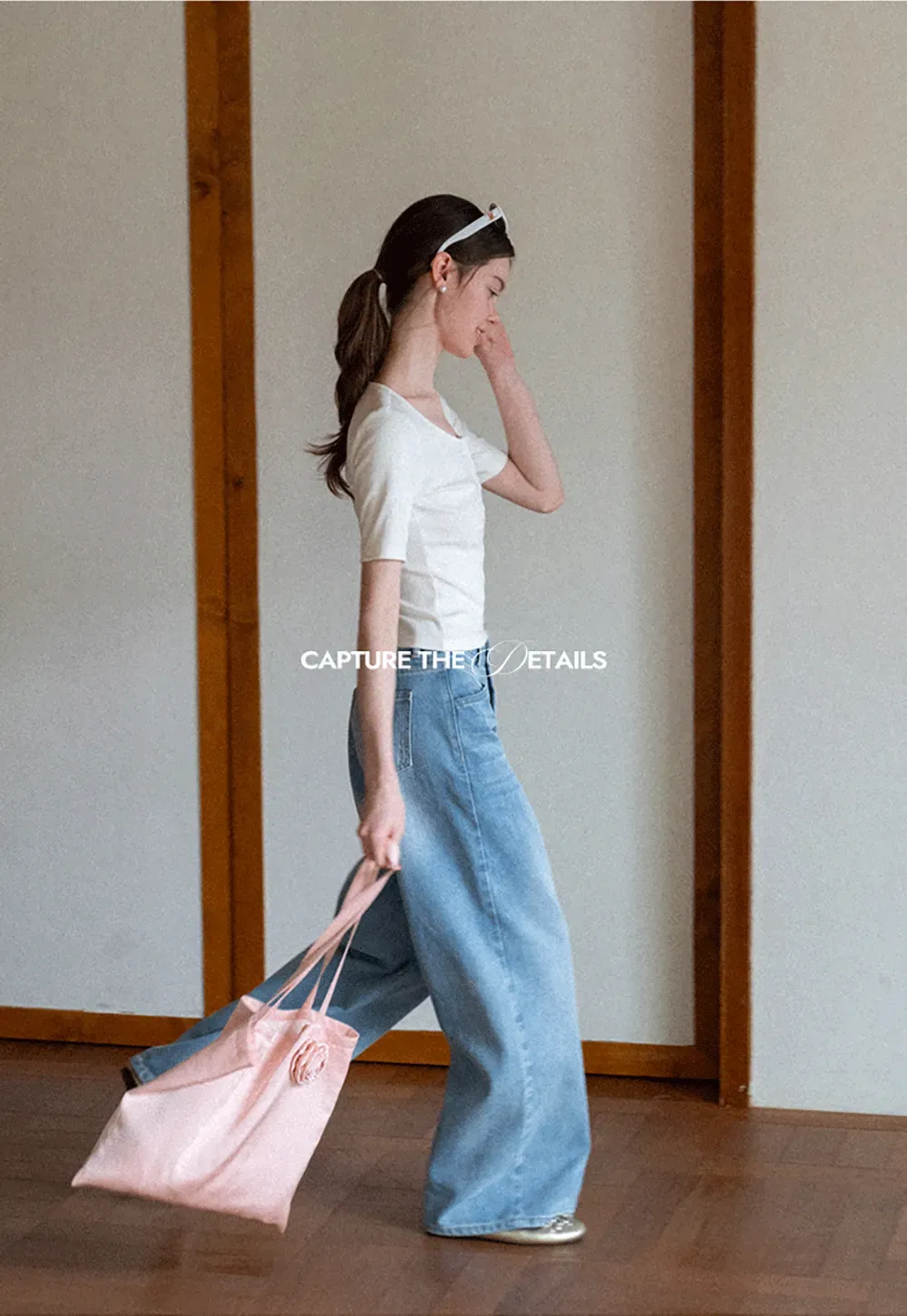 Round Neck Short Sleeve T Shirt With Front Placket Detail