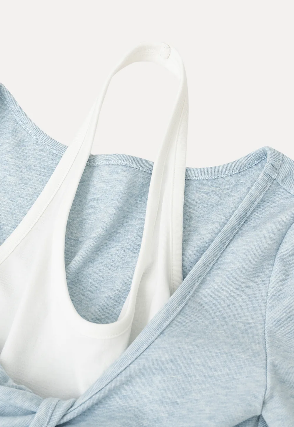 Front Knot Detail Cropped T Shirt