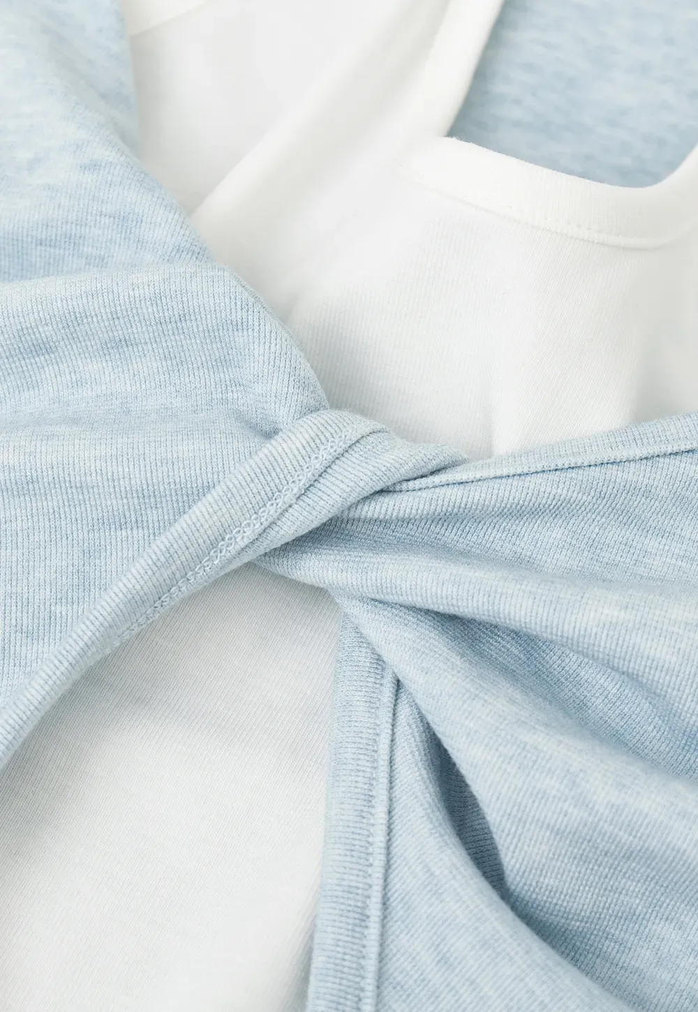Front Knot Detail Cropped T Shirt