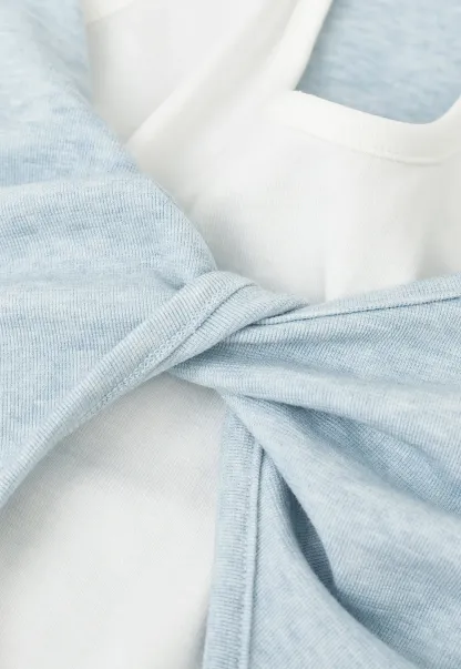 Front Knot Detail Cropped T Shirt