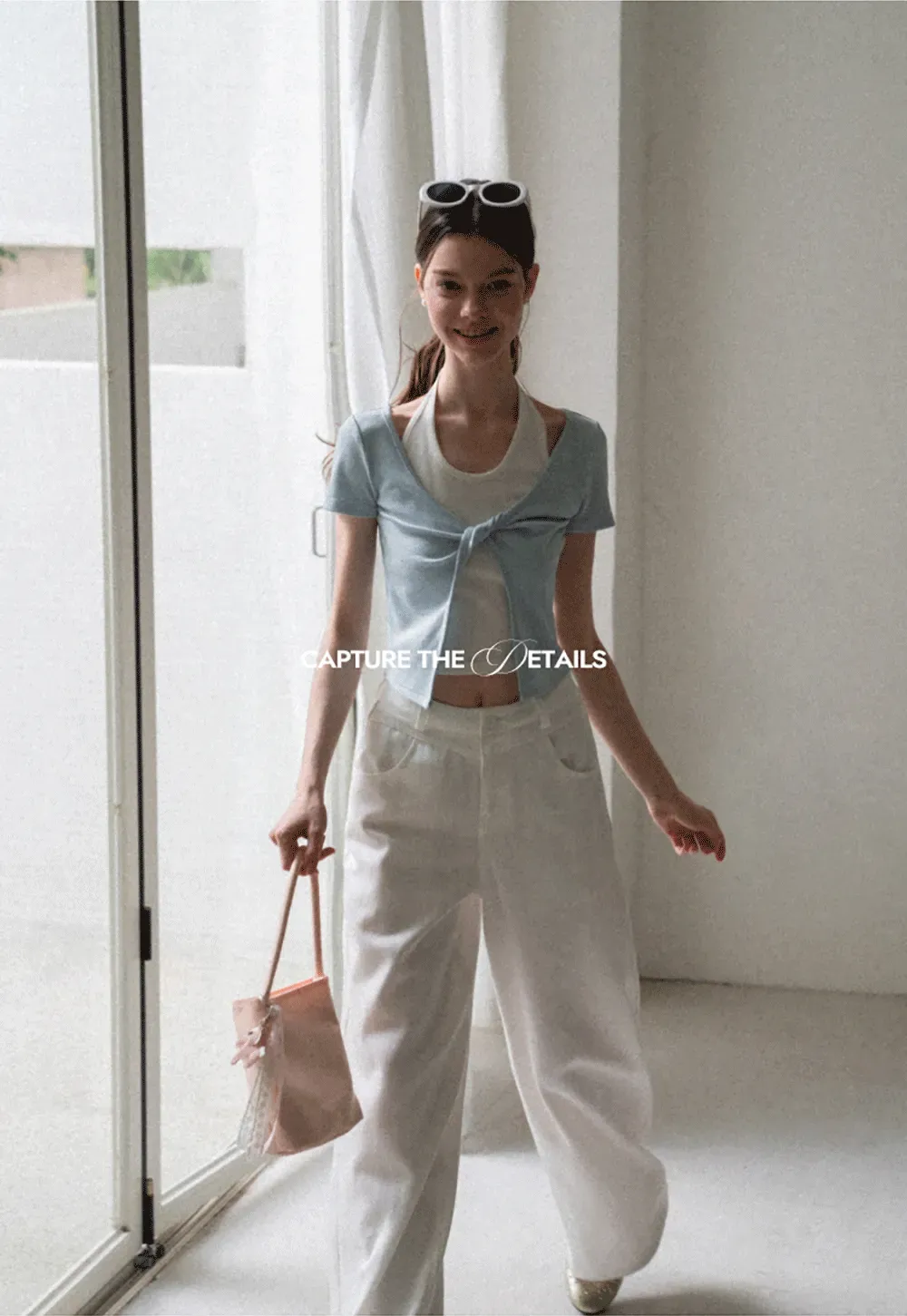 Front Knot Detail Cropped T Shirt