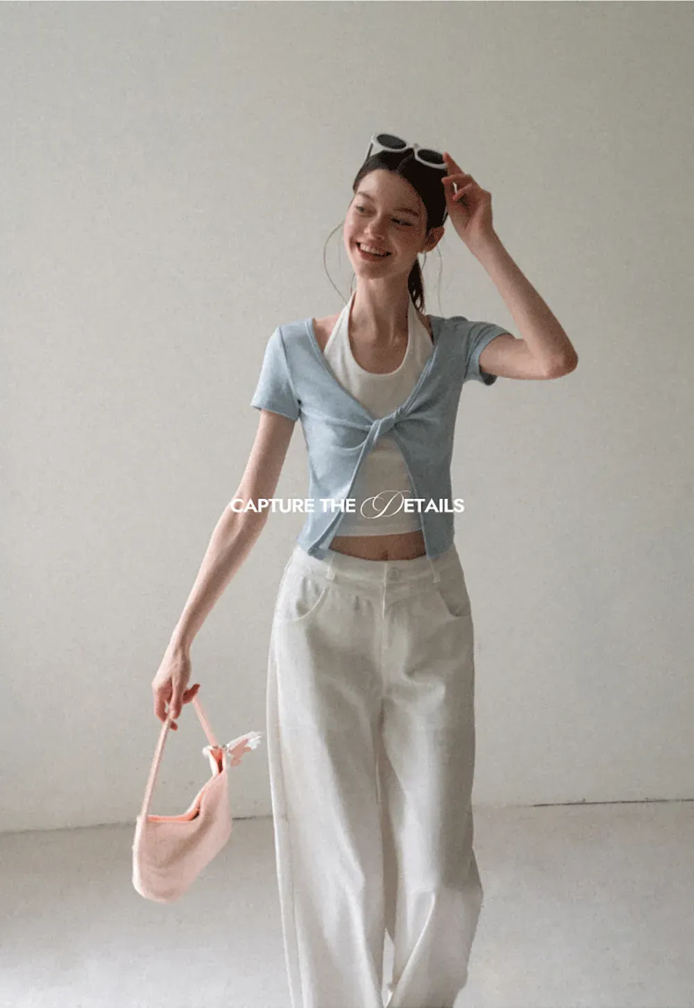 Front Knot Detail Cropped T Shirt