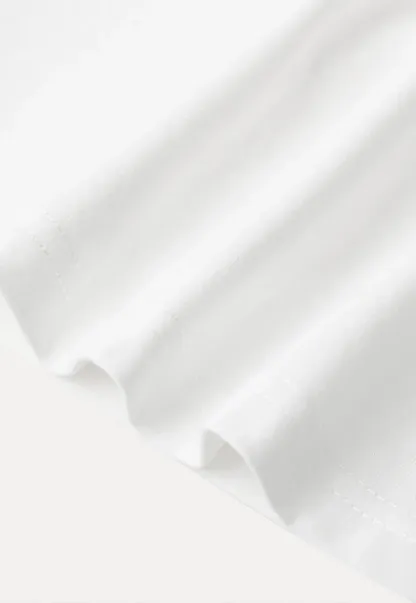 Embroidered Yoke Sheer Overlay T Shirt