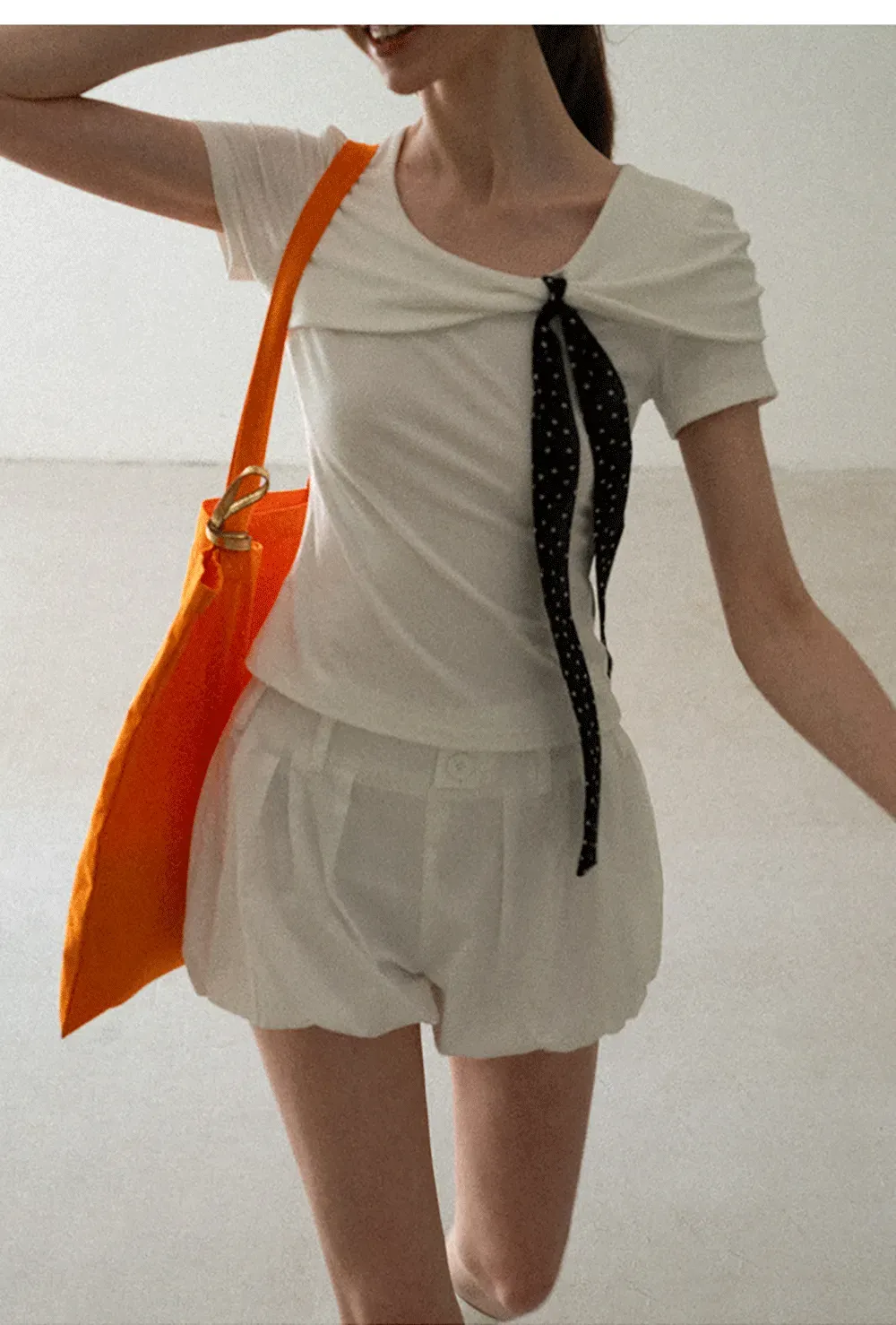 Twisted Knot Front Short Sleeve T Shirt
