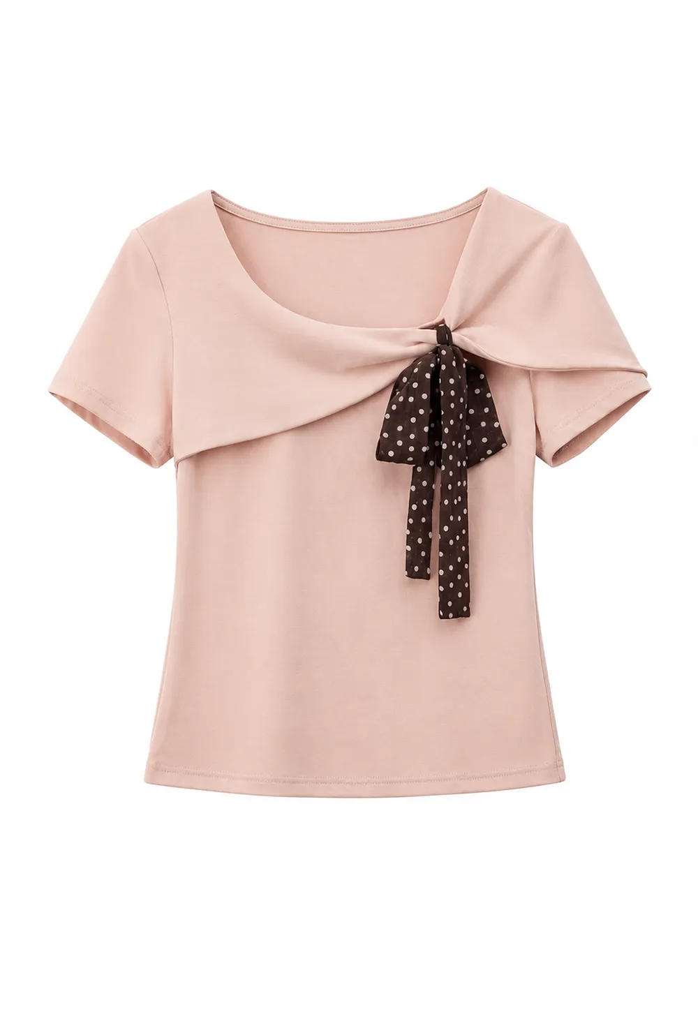 Twisted Knot Front Short Sleeve T Shirt