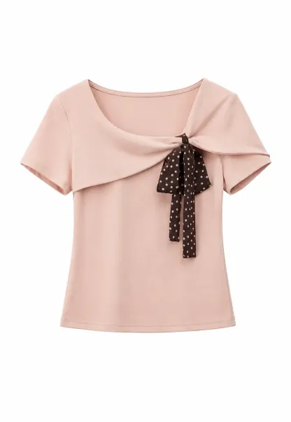 Twisted Knot Front Short Sleeve T Shirt