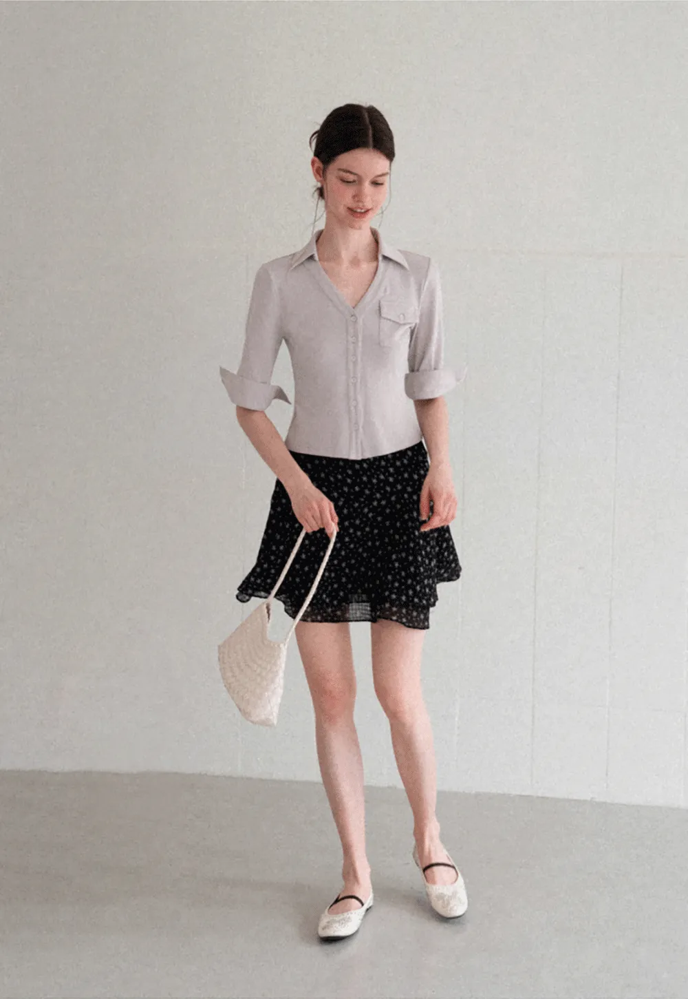 Collared Long Sleeve T Shirt