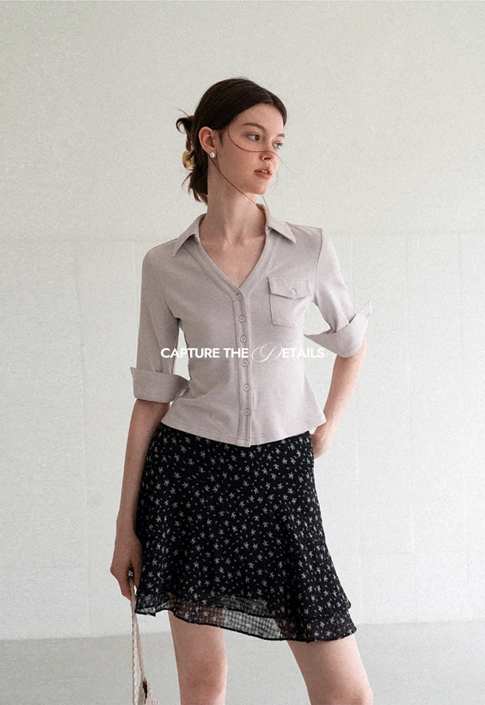 Collared Long Sleeve T Shirt