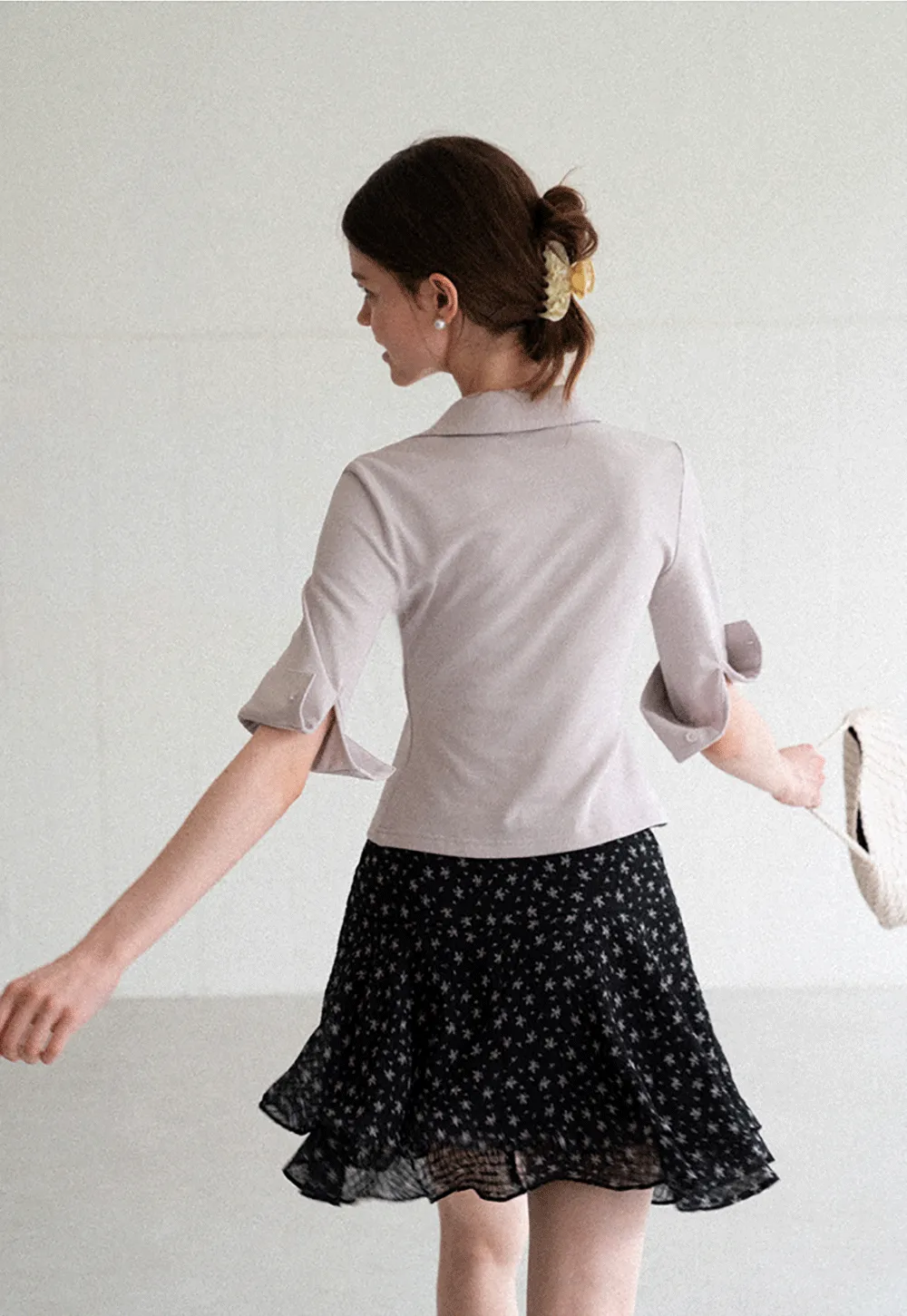 Collared Long Sleeve T Shirt