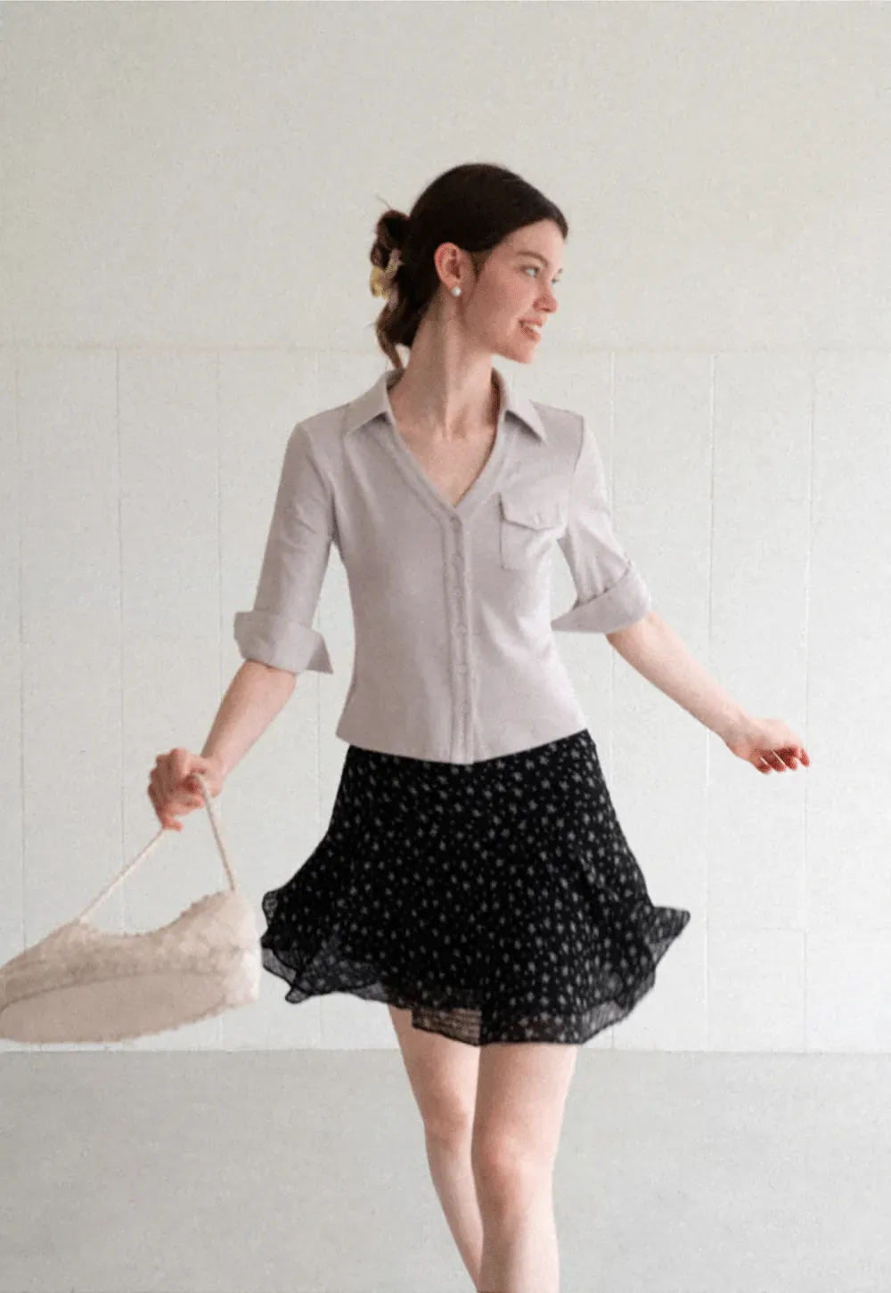 Collared Long Sleeve T Shirt