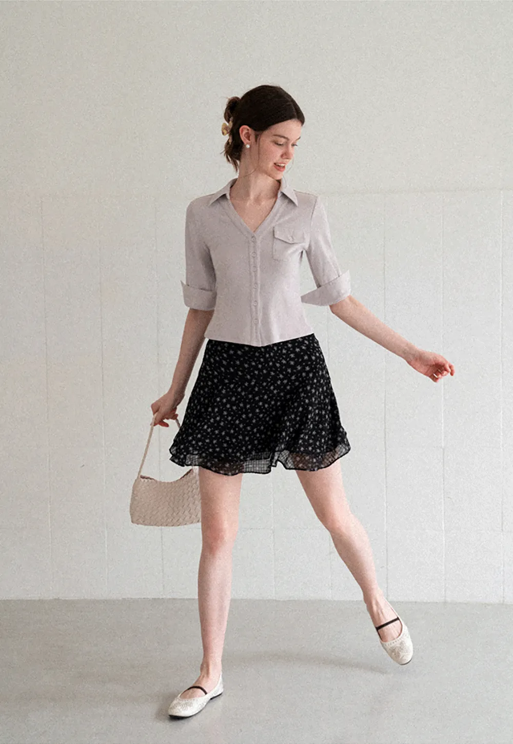 Collared Long Sleeve T Shirt