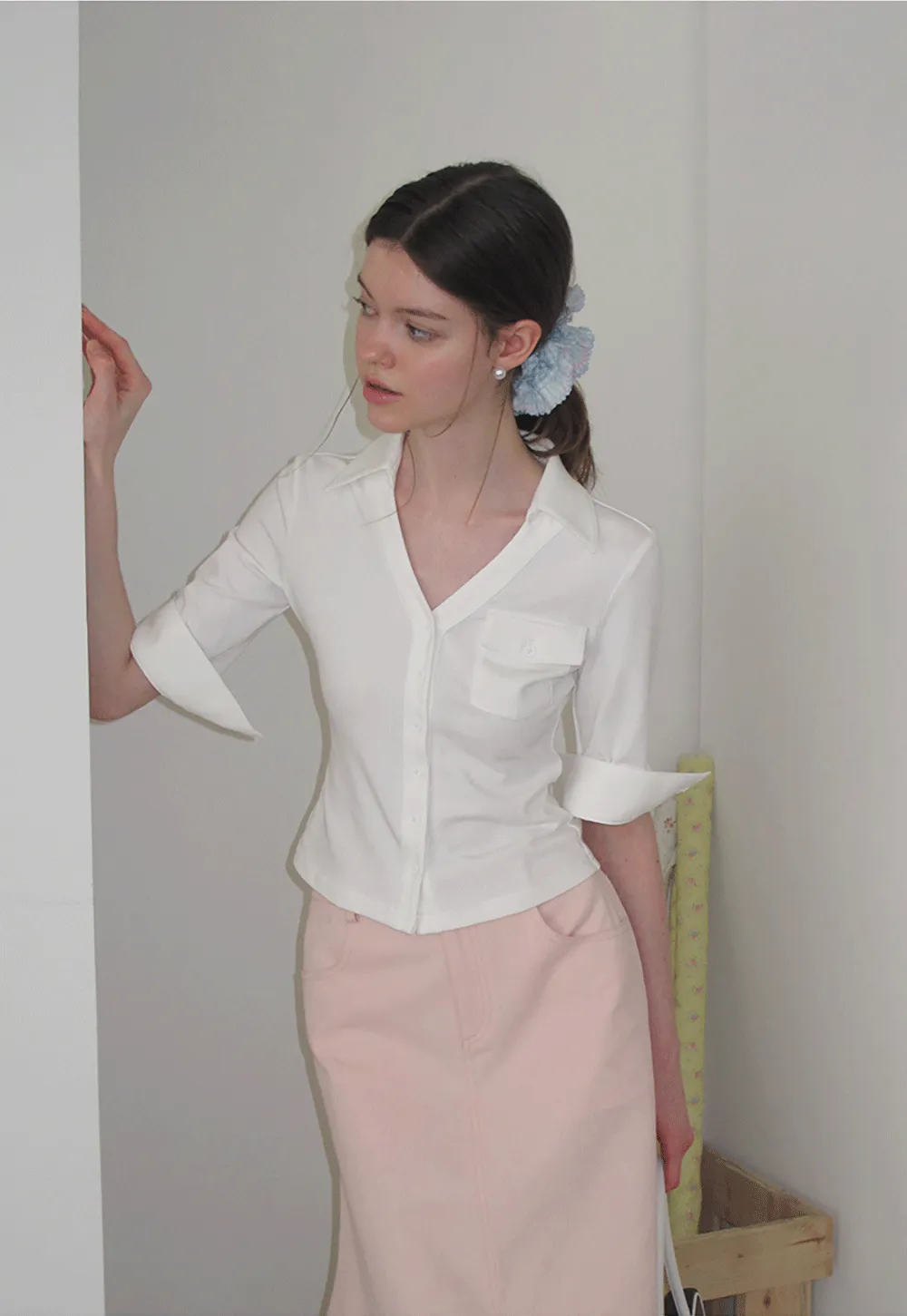 Collared Long Sleeve T Shirt