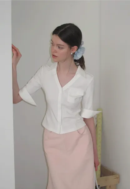 Collared Long Sleeve T Shirt