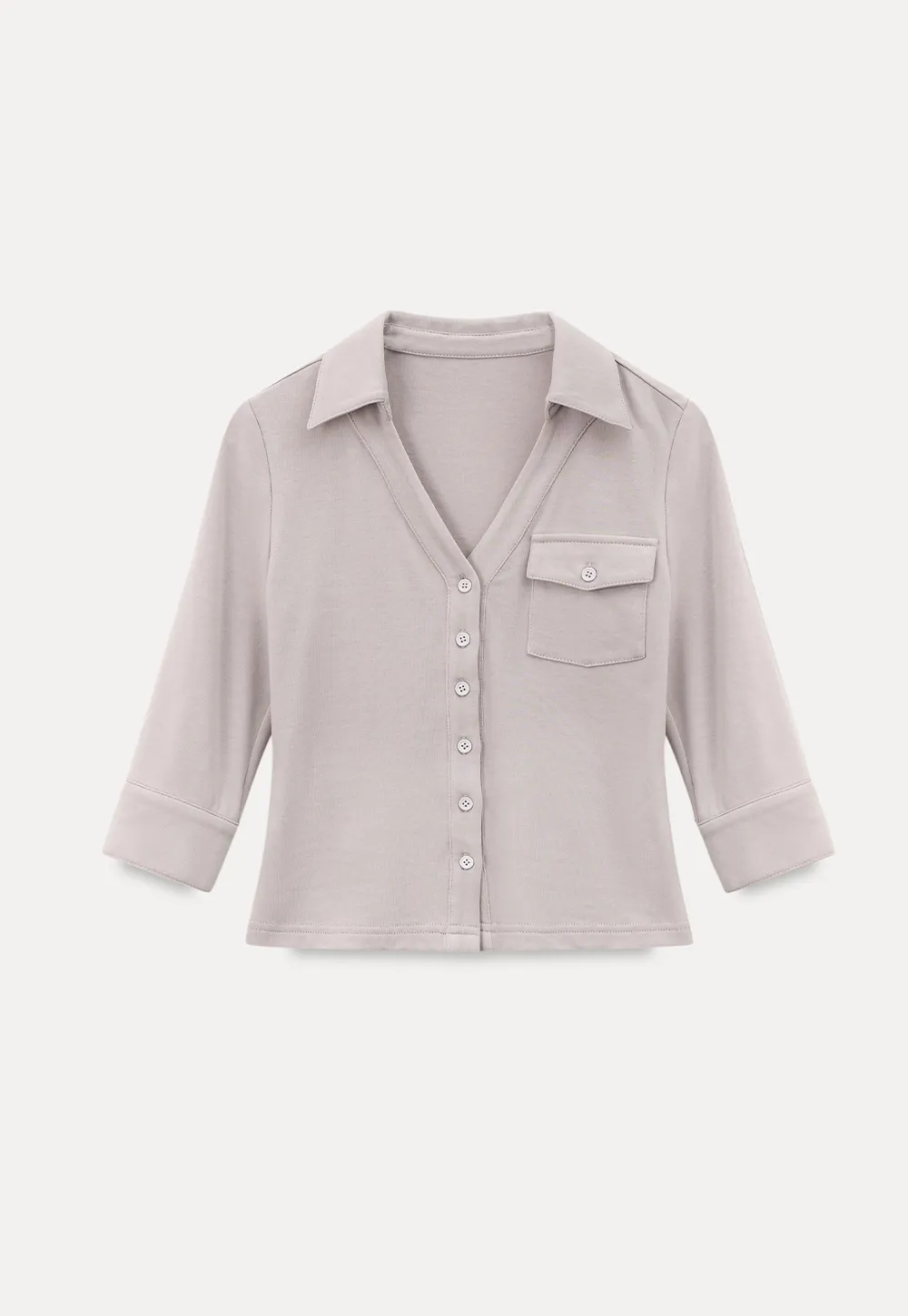 Collared Long Sleeve T Shirt
