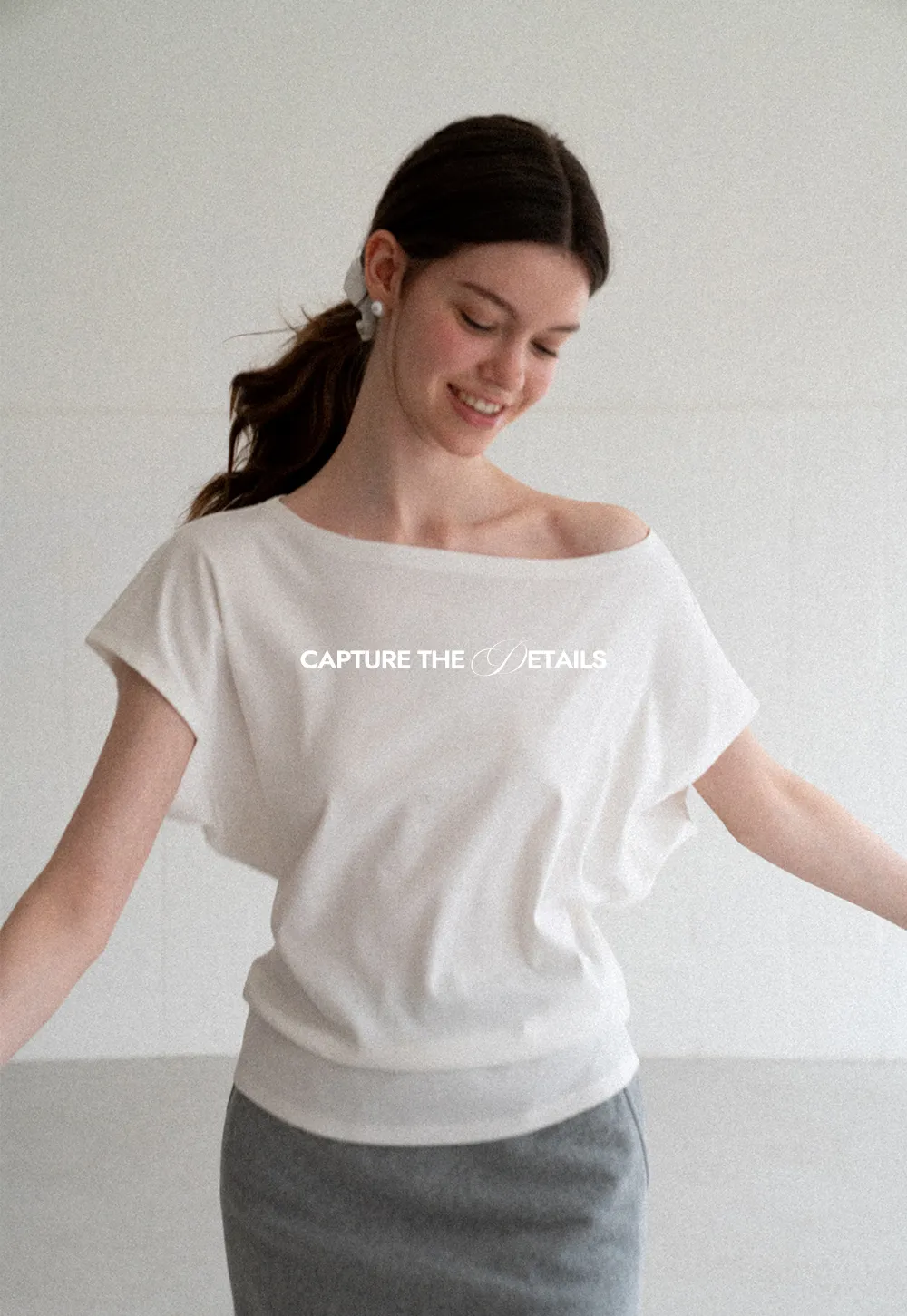 Relaxed Fit Boat Neck Short Sleeve T Shirt