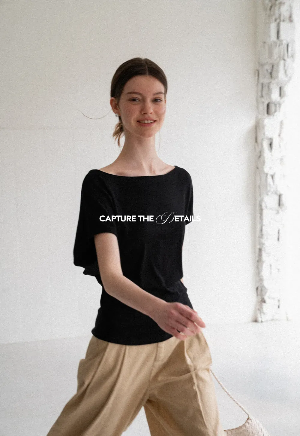 Relaxed Fit Boat Neck Short Sleeve T Shirt