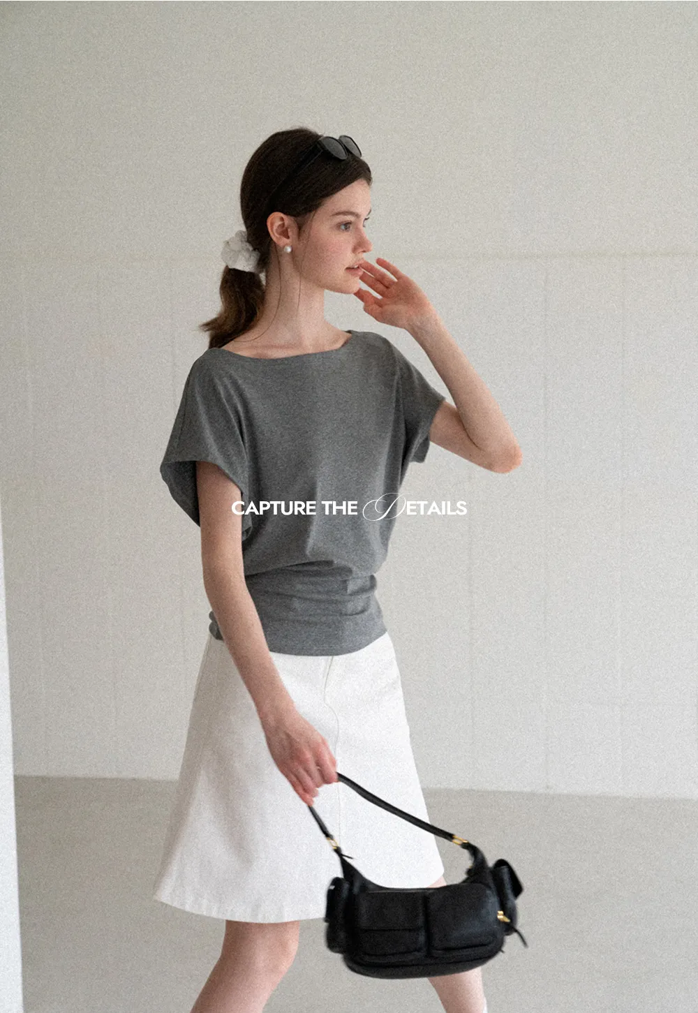 Relaxed Fit Boat Neck Short Sleeve T Shirt