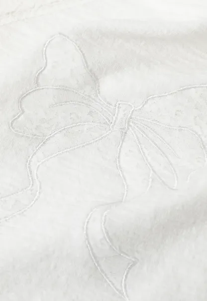 Embroidered Bow Detail Short Sleeve T Shirt